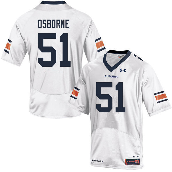 Men #51 Justin Osborne Auburn Tigers College Football Jerseys Sale-White
